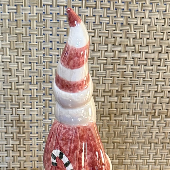 ππHPπNWOT Modern Tall Santa Pencil Figurine Iridescent Ceramic - Picture 7 of 9